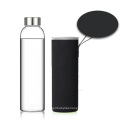 healthiest life factory single wall glass water bottle with metal lid